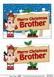 Christmas Brother Gigi Horse Signpost 5x7 Easicut Decoupage