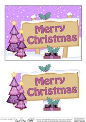 Merry Christmas Trees Signpost 5x7 Easicut Decoupage