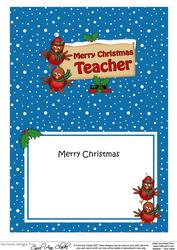 Christmas Teacher Robins Signpost 5x7 Matching Insert