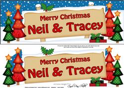 Xmas Neil & Tracey Trees Signpost Lge Dl Easicut Decoupage