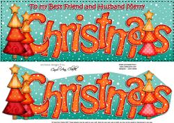 Large Dl Christmas Husband Trees Quick Card 3D Decoupage