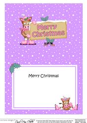 Xmas Merry Christmas Horse Signpost 5x7 Matching Insert