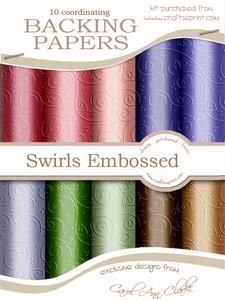 'swirls Embossed' Pretty Rose Backing Paper Kit