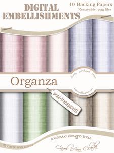 Semi-transparent Pretty Rose 'organza' Digital Embellishments