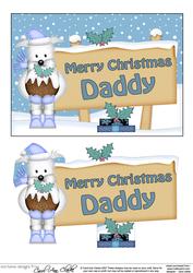 Xmas Daddy Westie Dog Signpost 5x7 Easicut Decoupage