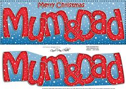 Large Dl Xmas Mum & Dad Quick Card 3D Decoupage