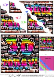 Graffiti 30th Birthday Wavy Corner Side Stacker