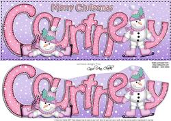 Merry Christmas Courtney Snowmen Large Dl & 3D Decoupage