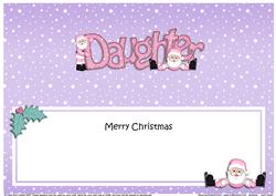 Merry Christmas Daughter Santa Matching Large Dl Insert