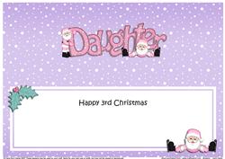 3rd Christmas Daughter Santa Matching Large Dl Insert