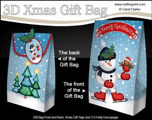 3D Xmas Skating Snowman Gift Box Mini Kit