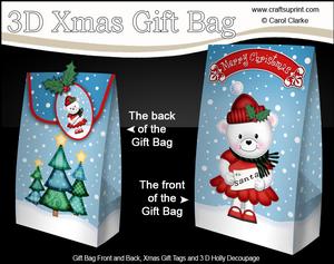 3D Xmas Teddy Tess Gift Box Mini Kit