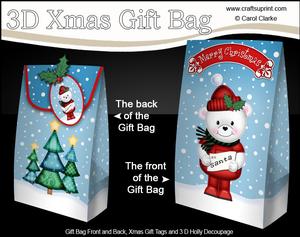 3D Xmas Teddy Ed Gift Box Mini Kit