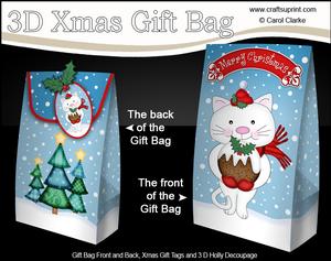 3D Xmas Cat's Pudding Gift Box Mini Kit