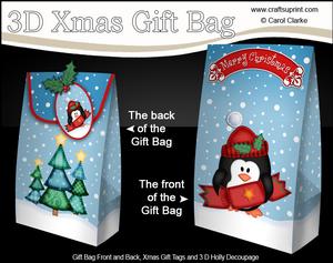 3D Xmas Penguin's Cracker Gift Box Mini Kit