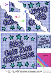 German Birthday Stars Wavy Corner Stacker