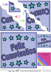 Spanish Birthday Stars Wavy Corner Stacker
