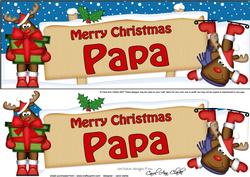 Xmas Papa Rudolph Signpost Large Dl Easicut 3D Decoupage