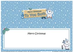 Xmas to You Both Polar Bear Signpost Lge Dl Insert
