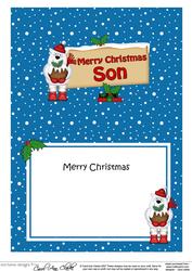 Xmas Son Polar Bear Signpost 5x7 Matching Insert