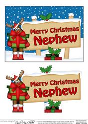 Xmas Nephew Rudolph Signpost 5x7 Easicut Decoupage