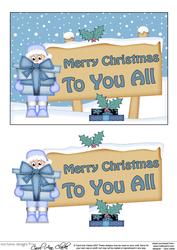 Xmas All of You Santa Signpost 5x7 Easicut Decoupage