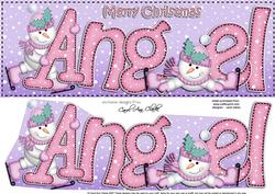Xmas Angel Snowmen Large Dl & 3D Decoupage
