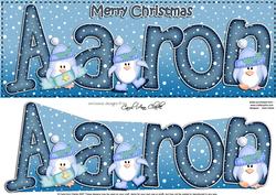 Xmas Aaron Penguins Large Dl & 3D Decoupage