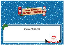 Xmas Dinner Ladies Santa Signpost Large Dl Matching Insert