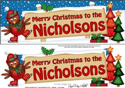 Xmas Nicholsons Robin Signpost Lge Dl Easicut
