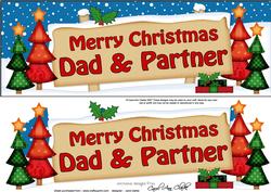 Xmas Dad & Partner Xmas Trees Signpost Lge Dl Easicut