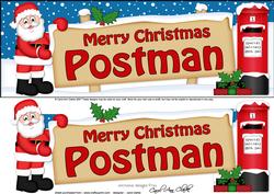 Xmas Postman Santa Signpost Large Dl Easicut Decoupage