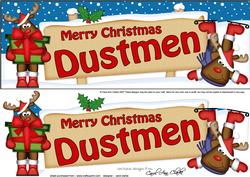 Xmas Dustmen Rudolph Signpost Large Dl Easicut Decoupage