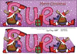 Xmas Sue Rudolph Large Dl & 3D Decoupage