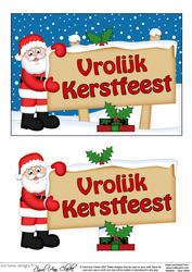 Xmas Dutch Santa Signpost 5x7 Easicut Decoupage