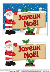 Xmas French Santa Signpost 5x7 Easicut Decoupage