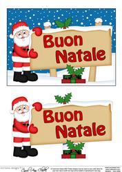 Xmas Italian Santa Signpost 5x7 Easicut Decoupage