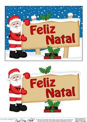 Xmas Portugese Santa Signpost 5x7 Easicut Decoupage