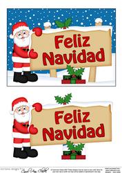 Xmas Spanish Santa Signpost 5x7 Easicut Decoupage