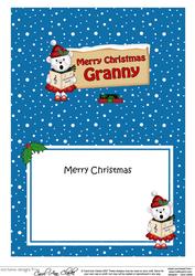 Xmas Granny Teddy Tess Signpost 5x7 Matching Insert