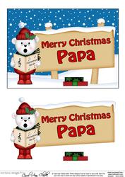 Xmas Papa Teddy Ed Signpost 5x7 Easicut Decoupage