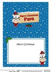 Xmas Papa Teddy Ed Signpost 5x7 Matching Insert