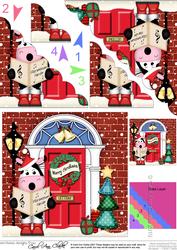 Singing Milly Moo Cow Christmas Door Scallop Corner Stacker