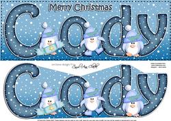 Xmas Cody Penguins Large Dl & 3D Decoupage