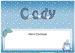 Xmas Cody Penguins Matching Large Dl Insert