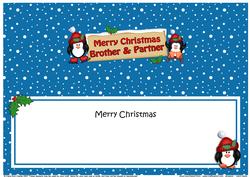 Xmas Brother & Partner Penguins Lge Dl Matching Insert