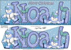 Xmas Noah Snowmen Large Dl & 3D Decoupage