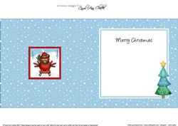 Xmas Sledging Robin Approx 5.5" x 5.5" Square Insert