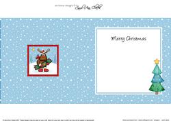 Xmas Rudolph Approx 5.5" x 5.5" Square Insert