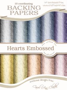 'metallic Hearts Embossed' Backing Papers Kit